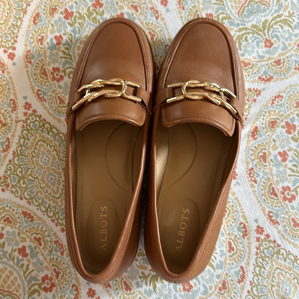 Talbots Havana Tan Laura Link loafers 7 1/2M